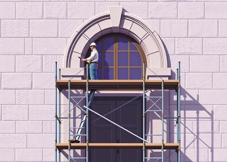 Ravalement de façade en pierre, nettoyage et application d'enduit