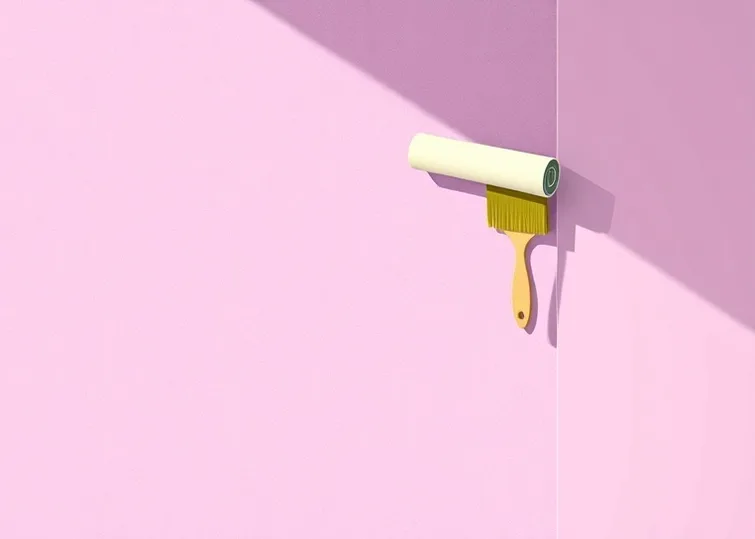 Pose de papier peint, rouleau et brosse à maroufler